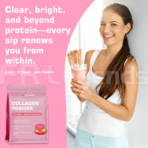 Collagène hydrolysé de haute qualité 200g en poudre, saveur fraise, soutient la santé des articulations et l'éclat de la peau, <span class=keywords><strong>complément</strong></span> <span class=keywords><strong>alimentaire</strong></span> - Product Image 3