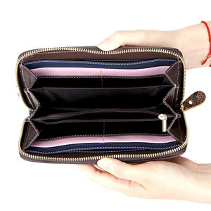 AndoBag Genuine Leather Vintage <b>Long</b> <b>Wallet</b> for Women Color Stitching Plaid Clutch Purse Fashion Multiple Positions Bags 1789 - Product Image 5