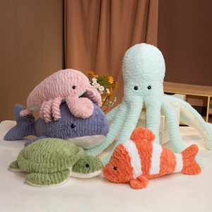 Op maat gemaakte pluche speelgoed fabrikant 40cm-60cm Oceaan serie simulatie vis haai cartoon knuffeldier pluche pop - Product Image 1