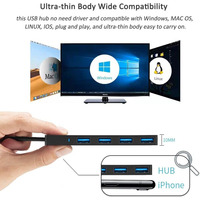 Pieza de accesorio para muebles altamente recomendada, concentrador Usb de 4 puertos 2 0 3 0, divisor de plástico móvil, USB, Color negro para ORDENADOR