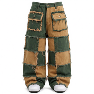 Pantalones Vaqueros Desgastados Personalizados OEM ODM para Hombre, Corte Recto y Holgado, Transpirables, Casuales, de Verano, Tipo Cargo, de Alta Calidad, Pakistán - Product Image 1