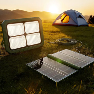 ไฟสปอร์ตไลท์พลังงานแสงอาทิตย์ 50/100/200W LED พร้อมรีโมทคอนโทรล สำหรับภายนอกอาคาร กันน้ำ ติดตั้งบนพื้นผิว - Product Image 4