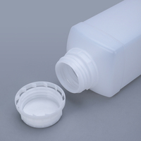 Bouteille en plastique HDPE carrée mate de 500 ml et 1000 ml avec bouchon à vis inviolable, bouteilles vides pour l'emballage de liquides chimiques