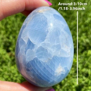 Oferta Transfronteriza: Adorno de Piedra de Celestina Natural Tallada y Pulida, Gema Semipreciosa con Forma de Huevo, Ideal para Navidad - Product Image 4