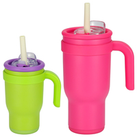 450ml 540ml 30oz 40oz Nouveau gobelet portable en acier inoxydable mignon avec poignée et paille Design classique pour les verres de voyage