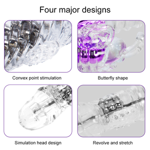 Teleskopik tavşan yapay penis vibratör dil klitoris stimülatörü vajinal masaj seks oyuncakları G Spot kelebek vibratör - Product Image 5