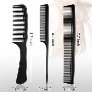 Ensemble de 3 peignes à cheveux avec logo personnalisé, peigne de coiffure de haute qualité, peigne antistatique en plastique à queue de rat - Product Image 2