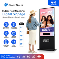 Pantalla Digital Interactiva de 43, 49, 55 y 65 Pulgadas 4K con Soporte de Pie, Kiosco de Señalización Digital, Pantalla Táctil, Android 14, CMS Integrado