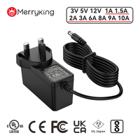 Adaptateur secteur AC/DC Merryking Factory avec certificats CE, UL, BS, UKCA, alimentation 5V 12V 1A 2A 3A 6A 9A 10A pour petit ventilateur