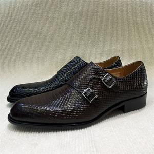 Costume de mariage d'affaires à double boutonnage en cuir de vachette de qualité supérieure, associé à des chaussures en cuir décontractées - Product Image 1