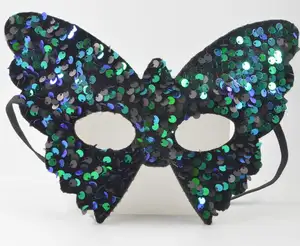 Masquerade Ball Mask Butterfly Sequins Shiny Handicrafts Eyemasks For Halloween Party Kids Women Men Cosplay Fairy Props Cloth