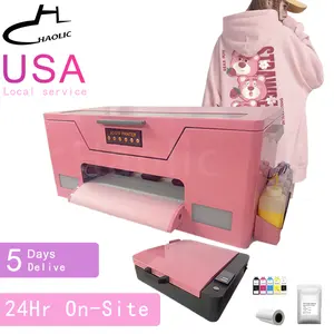 2024 Pink Kit DTF Tshirt Printing Machine Heat Transfer Roll XP600 Print Head A3+ Digital Inkjet DTF Printer