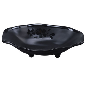 En forme de <span class=keywords><strong>bateau</strong></span> Noir ovale japonaise <span class=keywords><strong>vaisselle</strong></span> plat de service avec support - Product Image 5