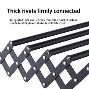 Tendedero de toallas sin varilla de 43cm para <span class=keywords><strong>baño</strong></span>, balcón, tendedero retráctil plegable de acero inoxidable - Product Image 3