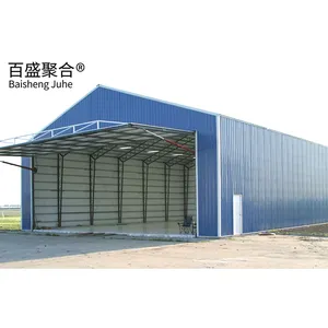 Metal Building High Rise Steel Structure With Drawing Ball Joint Hangar Prefabricated Construction With Office