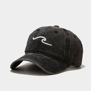 Sombrero de papá de algodón lavado para hombres y mujeres, gorra de béisbol con bordado de ondas, gorras de Hip Hop a la moda, gorra deportiva, hueso Garros - Product Image 4
