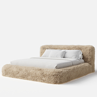 2024 Neues Modernes Luxus-Hotelbett Kingsize-Bettgestell Schlafzimmermöbel Holz-Woll-Polsterbett