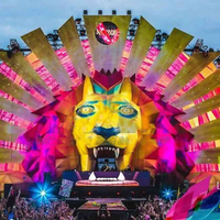 Fondo de escenario inflable gigante personalizado, animales inflables de música para conciertos