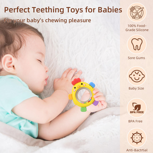 Mordedor de Silicona en Forma de Pollito y Juguete para la Dentición de Bebés, Alivio para la Dentición, Juguete Masticable Seguro - Product Image 5