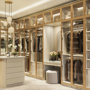 Armoires de luxe modernes avec éclairage LED, portes en verre, dressing - Product Image 3