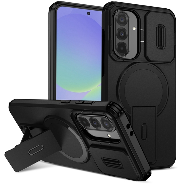 New Popular Wireless Charging Magnetic Bumper Cover Sliding Camera Shockproof Phone Cases for Samsung Galaxy A36 with Kickstand