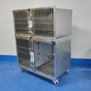 Çift Katlı Kedi Kafesi Veteriner Kalitesinde Paslanmaz Çelik Üretim Kutusu Klinik ve Evcil Hayvan Dükkanları İçin - Product Image 4