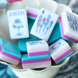 Juego de Mahjong Americano de Lujo de 4 Capas en Acrílico Azul, 160 Piezas, Estilo Couture - Product Image 2