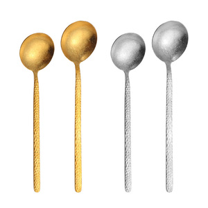 Cuchara de Titanio Puro Martillado con Mango Largo, Estilo Coreano, Cuchara Redonda para Postre y Té - Product Image 5