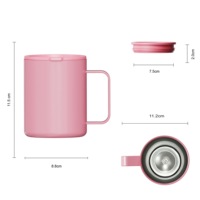 Mug à café isotherme en acier inoxydable avec logo personnalisé, avec poignée et couvercle, 12 oz, 14 oz, 16 oz, 24 oz, tasse de voyage à double paroi sous vide, sans BPA