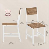 Chaises de salle à manger modernes Kirkasa en bois rembourrées, avec structure en acier, montage facile, pour la maison, le bureau, l'appartement, la salle de bain (marron blé)