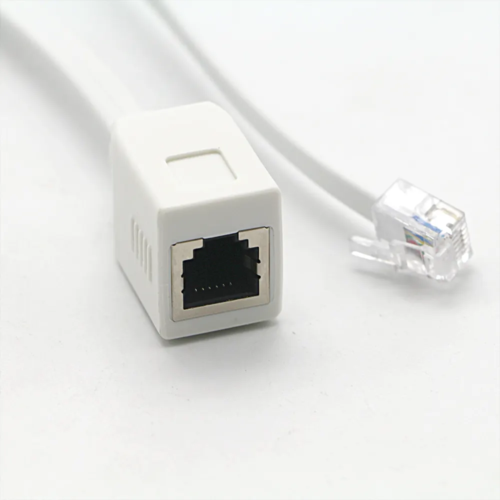 RJ12 RJ11 6P6C 6-PIN MALE to RJ45 CAT5 ETHERNET 6P6C6-PIN FEMALE NETWORK ADAPTER rj12 flat cable