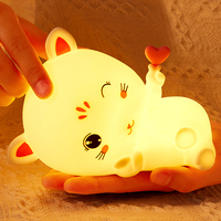 Veilleuse LED en silicone souple pour enfants et bébés, mignonne, tactile, à intensité variable, pour chevet, chambre d'enfant, cadeau de sommeil