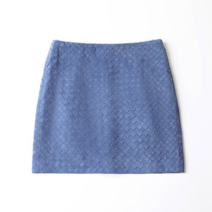 Nueva Minifalda de Piel de Oveja Genuina para Mujer, Falda Ajustada de Piel Tejida - Product Image 1