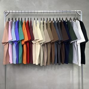 Custom High Quality 305G Loose Men's Short Sleeve T-shirt Earth Colour Oversize Heavy Cotton t Short Sleeve - Product Image 2
