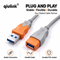 Kabel Ekstensi USB 2.0 USB A Male ke Female 480Mbps Kabel Data untuk Komputer Laptop Printer