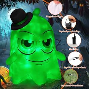 धूमकेतु 5 फीट ग्रीन लाइट भूत हेलोलीन इंफ्लेटेबल्स जो इनडोर आउटडोर पार्टियों के लिए बड़ी आंखों के उड़ाने वाली रोशनी - Product Image 3