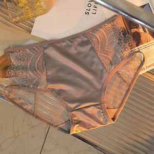 Pure Desire Nuovo Stile Slip a Triangolo a Vita Bassa da Donna, in Raso e Pizzo, Lusso Leggero, Sexy, con Dettagli Traforati, Cintura con Logo e Motivo a Tinta Unita - Product Image 6