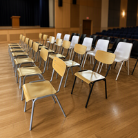 Chaise d'école empilable en contreplaqué, chaise d'élève à structure métallique, mobilier de salle de classe pour projets éducatifs, vente en gros