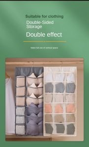 Convenient Dust-proof Hanging Double-sided Transparent Six-layer Storage <b>Bag</b> Bedroom Wardrobe Small Clothes <b>Bag</b> Storage <b>Bag</b> - Product Image 2