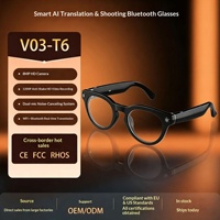 Lunettes Intelligentes V03-T6 avec Caméra 800W Pixels, Enregistrement Photo et Vidéo, Réduction du Bruit, Reconnaissance IA, Traduction en Temps Réel pour