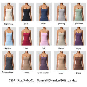 Nuovi Arrivi Canotte Sportive da <span class=keywords><strong>Donna</strong></span> di Alta Qualità in Nylon Super Morbido Vestibilità Aderente per <span class=keywords><strong>Palestra</strong></span> Corsa e Yoga - Product Image 2