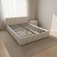 Usine de meubles chinoise, cadre de lit en tissu bouclé sur mesure, lit à bulles, vente en gros, taille King Queen, lit double pour chambre à coucher