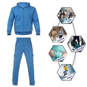 Ensemble de survêtement brodé pour homme Zhenbang, tenue de sport, veste à capuche en polaire à fermeture éclair intégrale, pantalon cargo, survêtement décontracté <span class=keywords><strong>2</strong></span> pièces - Product Image 6
