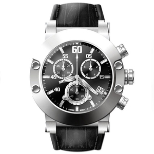 Boîtier en acier inoxydable solide montre chronographe de taille grand visage à quartz avec mouvement suisse U6127 - Product Image 3
