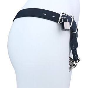 Cinturón de Castidad de Cuero PU FRRK para Jaula de Pene Metálica Invertida Plana, Candado para Pene, Juguetes Sexuales BDSM, Restricción Masculina, Accesorios Sexuales - Product Image 4