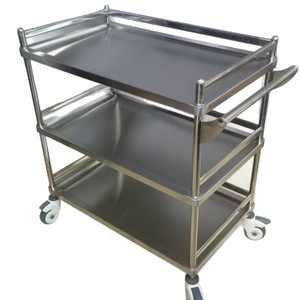 Carrito Médico Red Star de 925x500x940 mm, Carrito de Acero Inoxidable de 3 Niveles, Carrito para Equipo Hospitalario - Product Image 3
