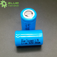 Baterai Ion Lithium Silinder Berkualitas Tinggi Icr 14250 1/2AA 3.7V 280mah Baterai Ion Lithium Isi Ulang
