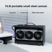 Casing Mini Compact Panel Mesh di Kedua Sisi Strip Baja Cold-rolled Port USB 3.0 di Depan Model Vertikal Casing S400PRO ITX Ekspor