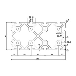 Profilé en aluminium industriel norme européenne 80160W pour cadre d'équipement d'automatisation robuste et ligne d'assemblage, moule de profilé en aluminium - Product Image 4