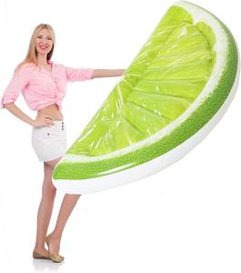 Vendita calda verde limone piscina galleggiante zattera estate spiaggia nuoto gonfiabile piscina Lounge Lounge festa giochi d'acqua zattera piscina - Product Image 2